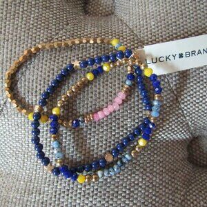 Lucky Brand semi Precious Accents Bracelet Set of 3